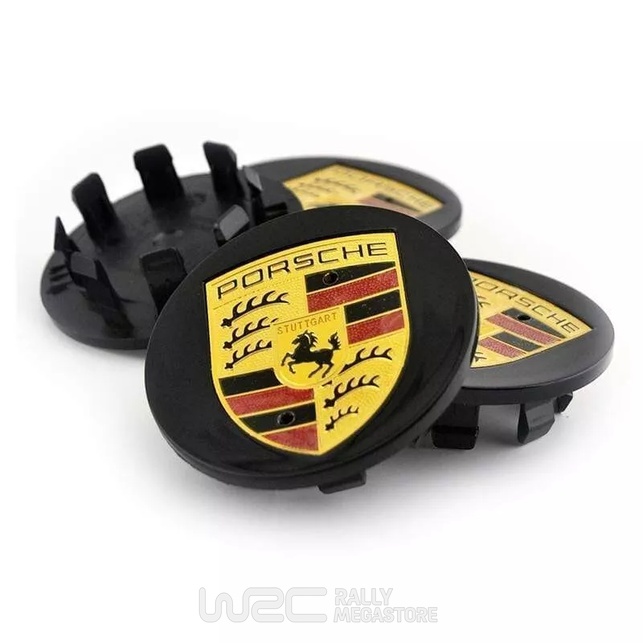 CACHE MOYEU PORSCHE NOIR 76MM